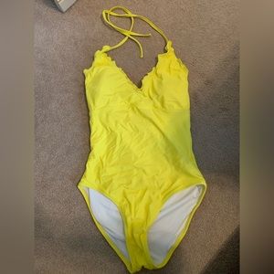 One piece bathing suite, yellow